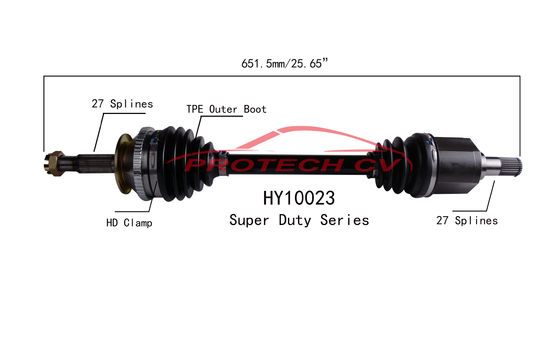 2001-2006 Hyundai Front Left Cv Axle Shaft Assembly 2.7L V6 Heavy Duty Clamp